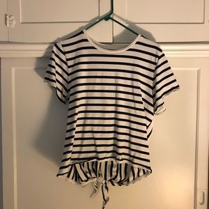 Madewell Striped TIe Back Tee